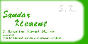 sandor klement business card